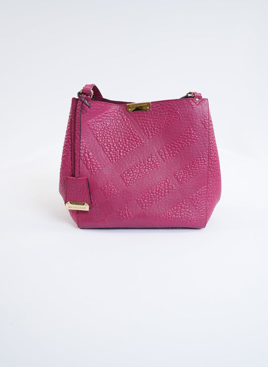 Burberry Canterbury Grain Calfskin Embossed Leather Bag