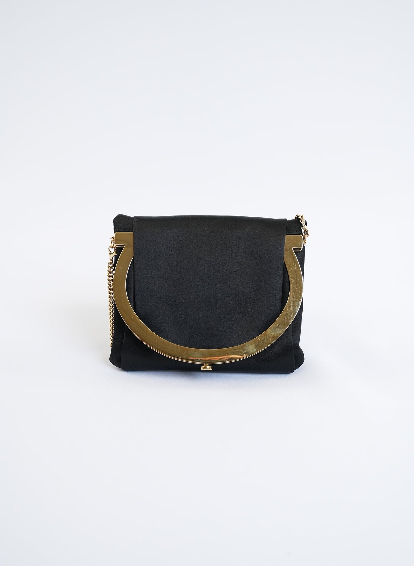 Salvatore Ferragamo Black Cluch On Chain