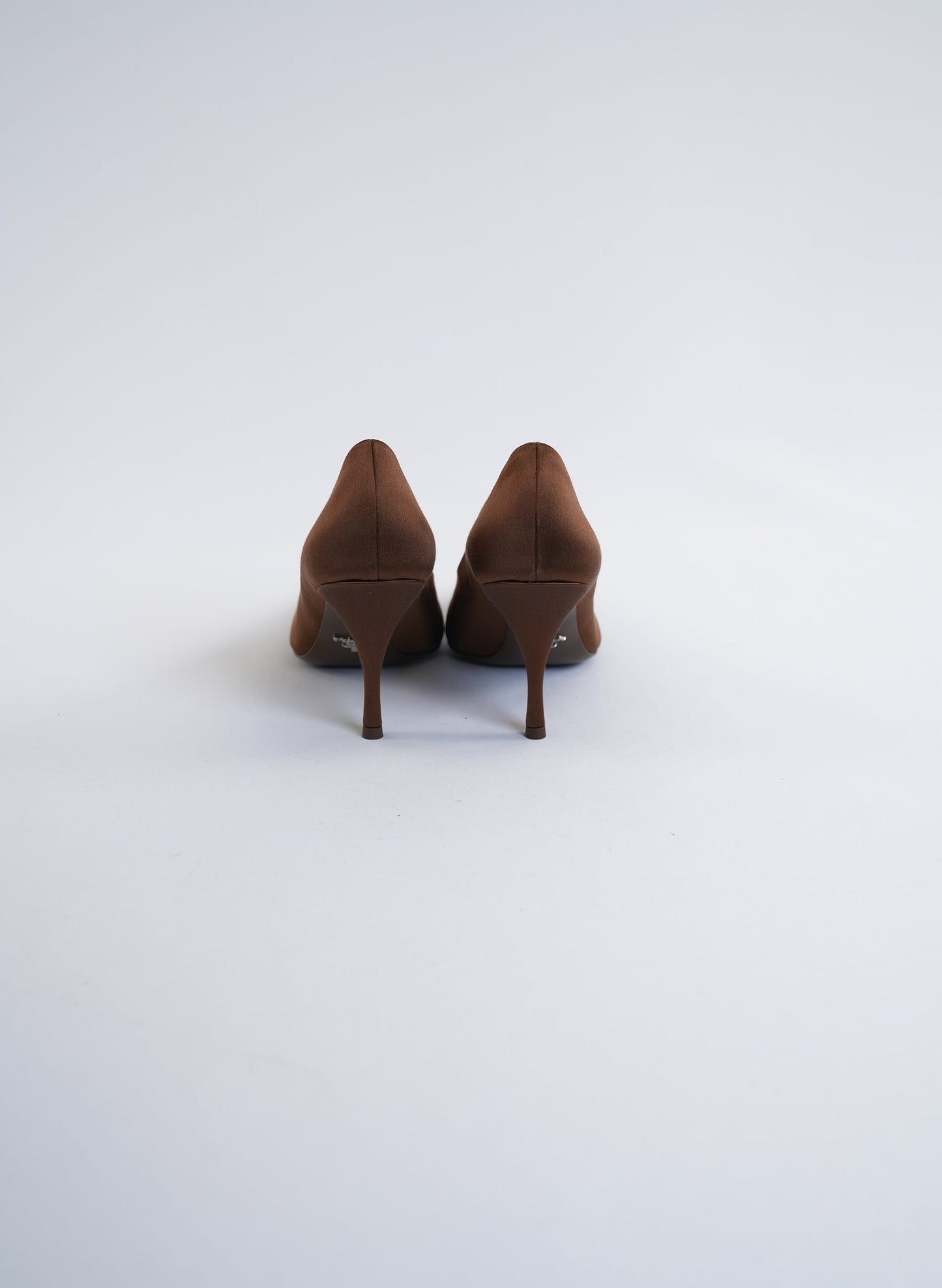 Prada Satin Pointy Toe Brown Pump