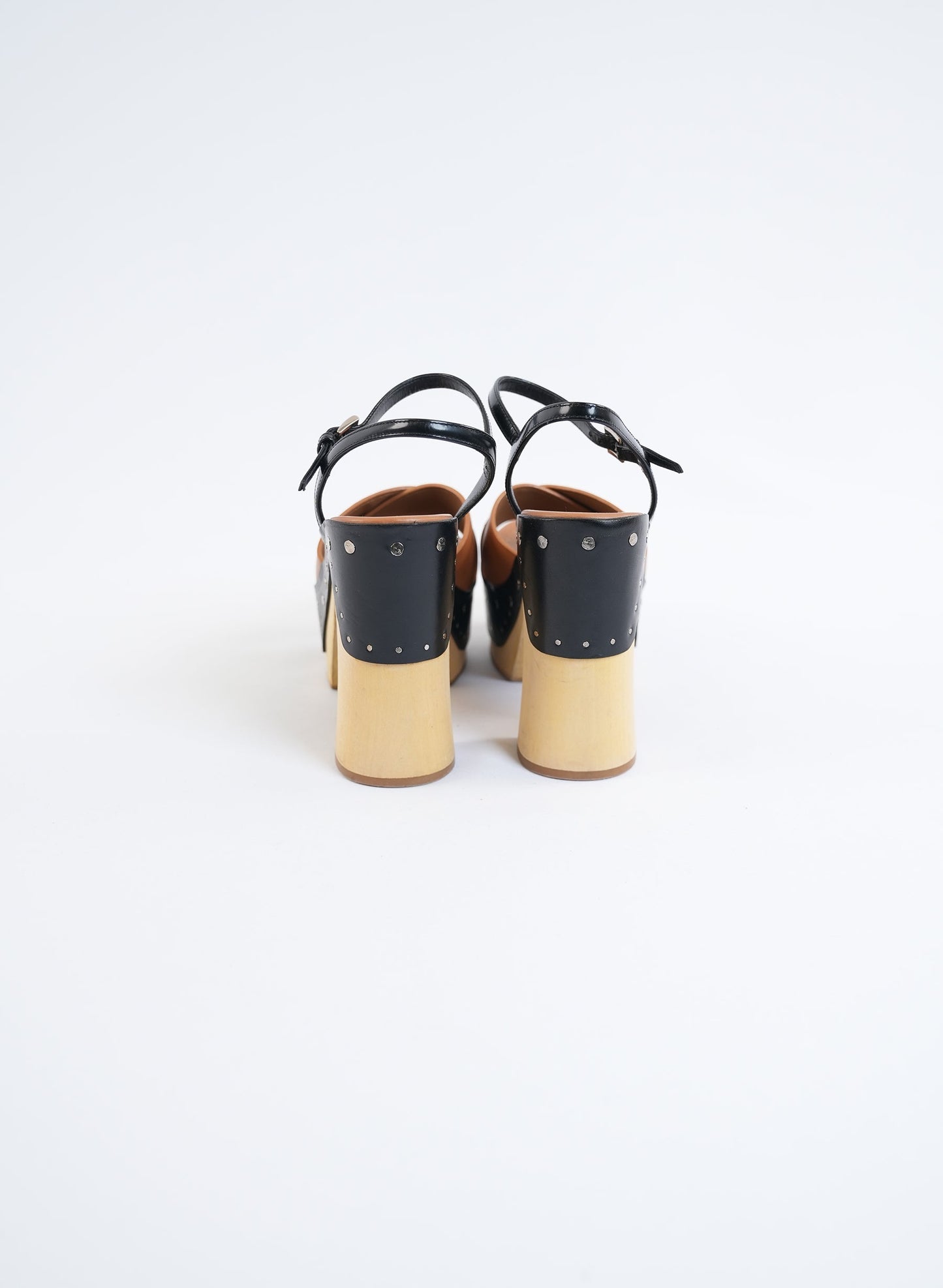Prada Two Tone Criss Cross Platform Sandal