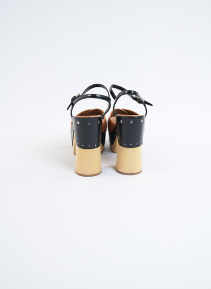 Prada Two Tone Criss Cross Platform Sandal