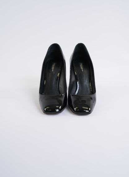 Dolce & Gabbana Black Patent Leather Jewel Heel Pump