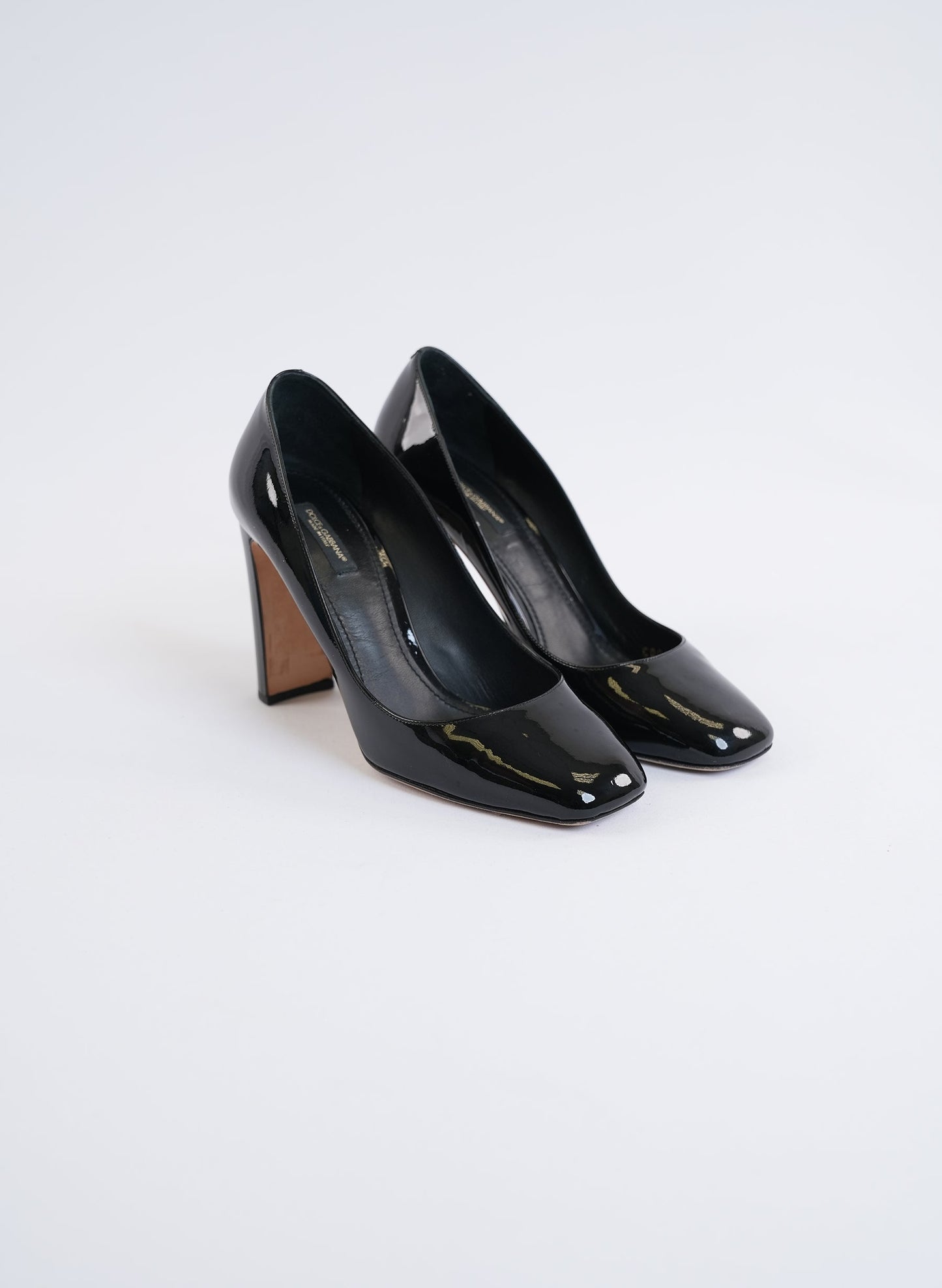Dolce & Gabbana Black Patent Leather Jewel Heel Pump