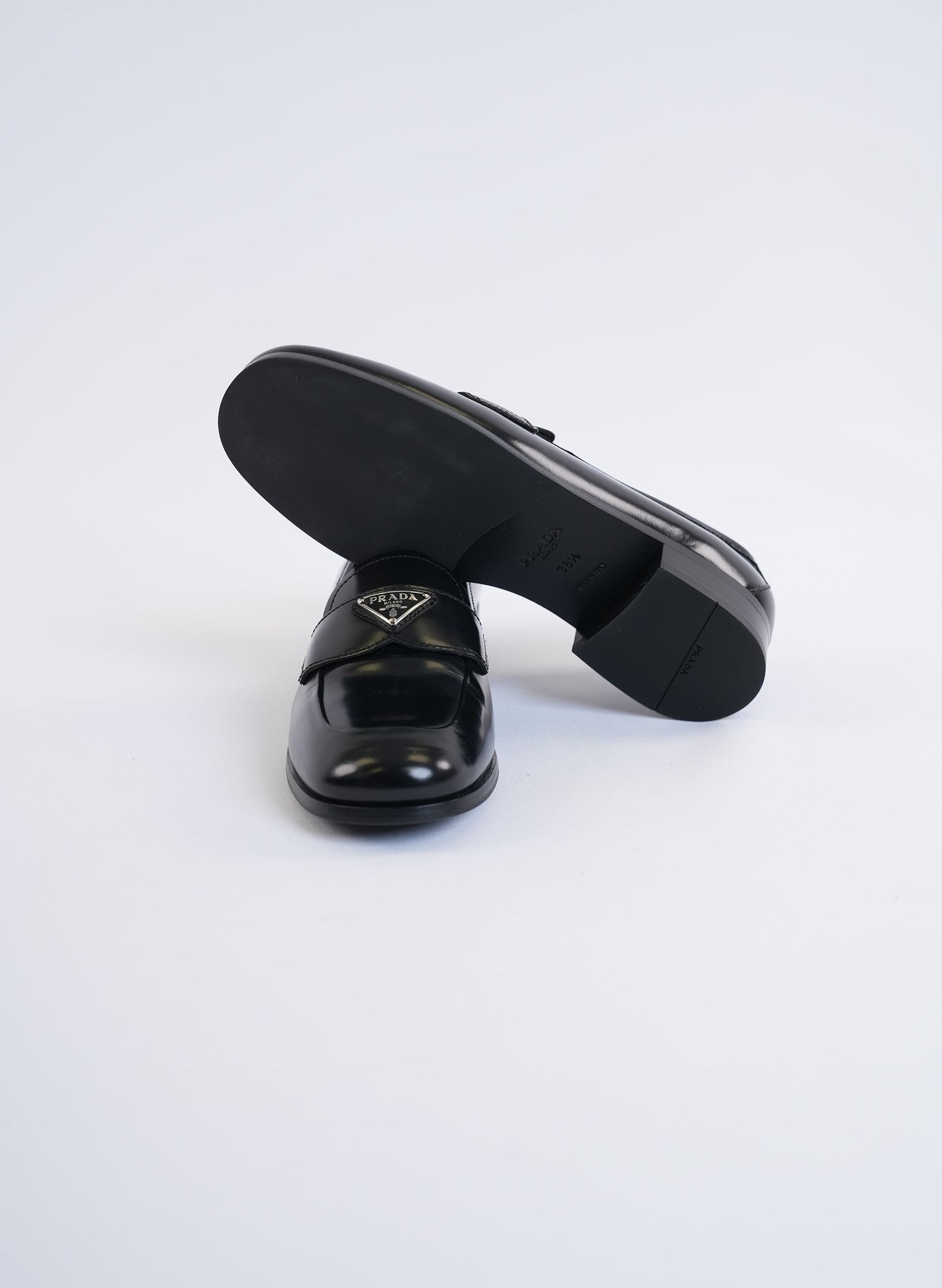 Prada Black Patent Leather Loafers