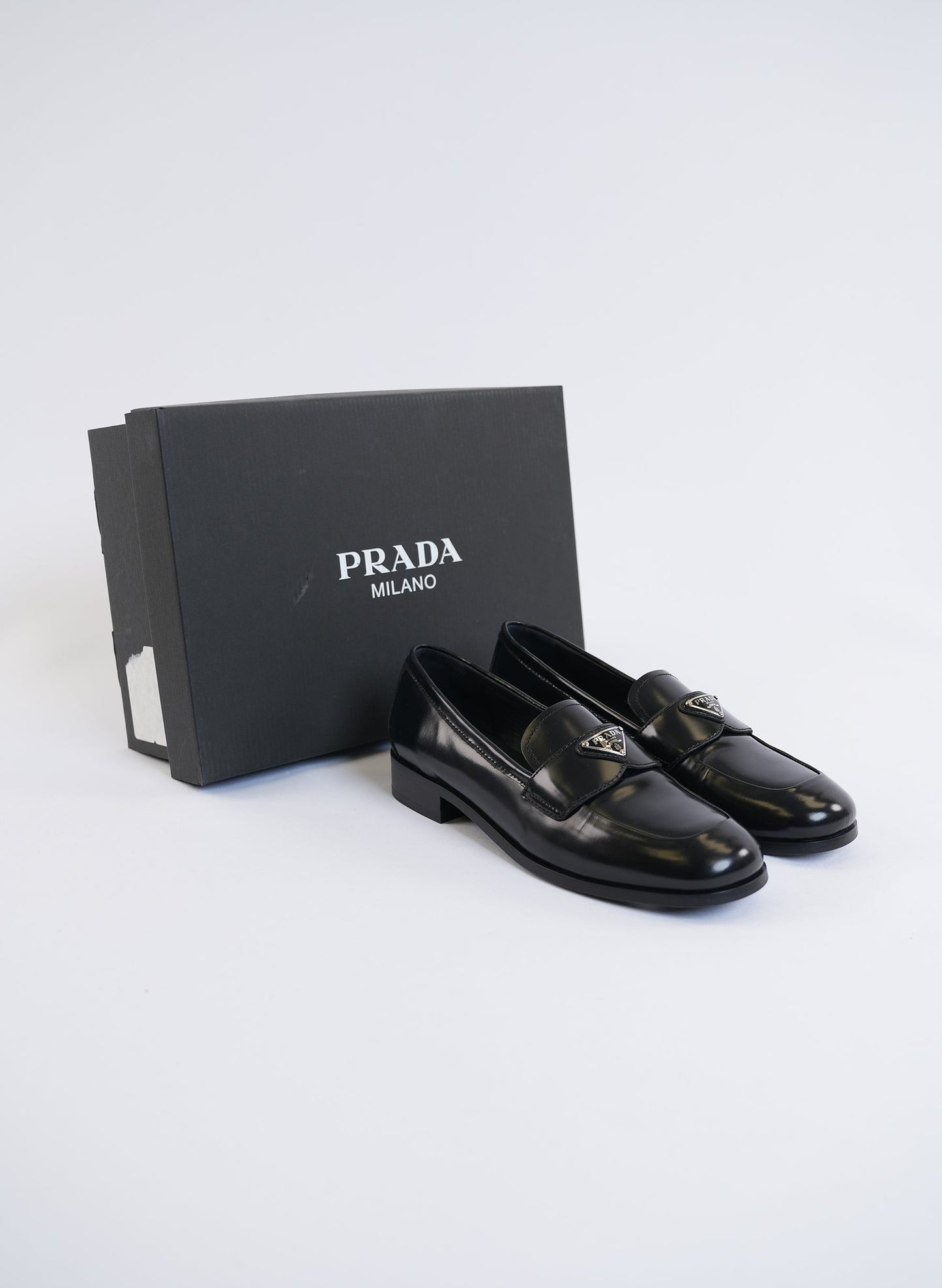 Prada Black Patent Leather Loafers