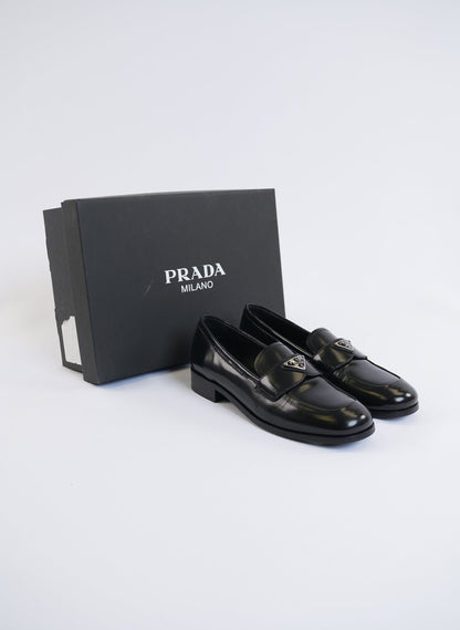 Prada Black Patent Leather Loafers