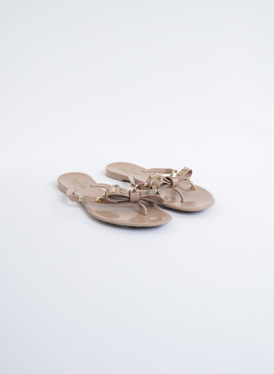 Valentino Rockstud Jelly Flip Flops