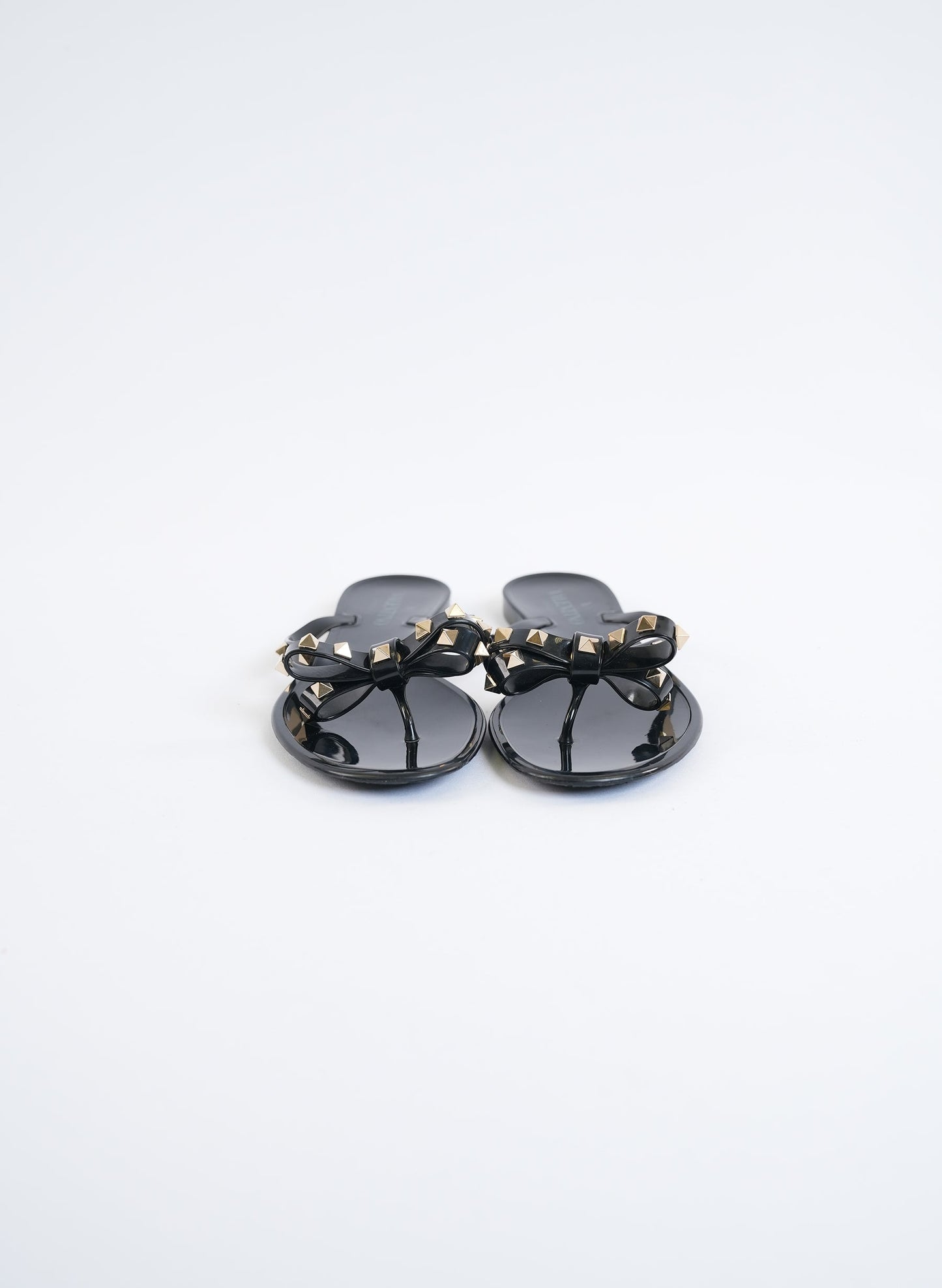 Valentino Rockstud Black Jelly Flip Flops