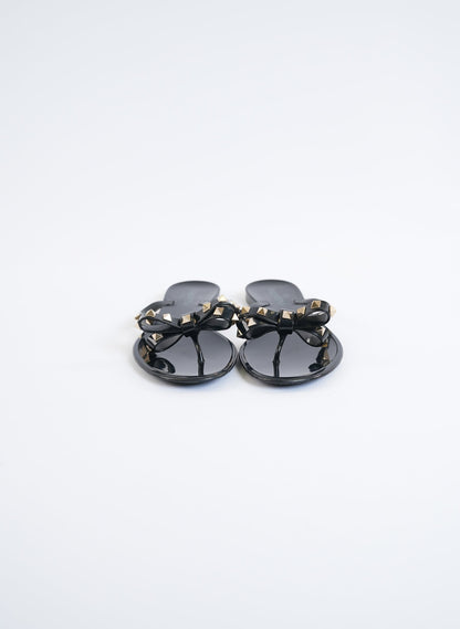 Valentino Rockstud Black Jelly Flip Flops