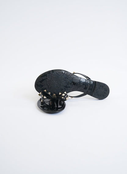 Valentino Rockstud Black Jelly Flip Flops