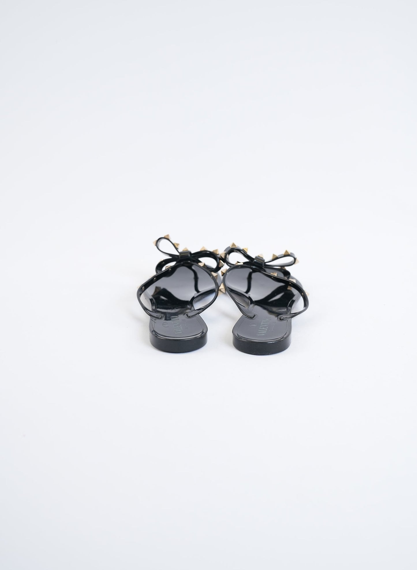 Valentino Rockstud Black Jelly Flip Flops
