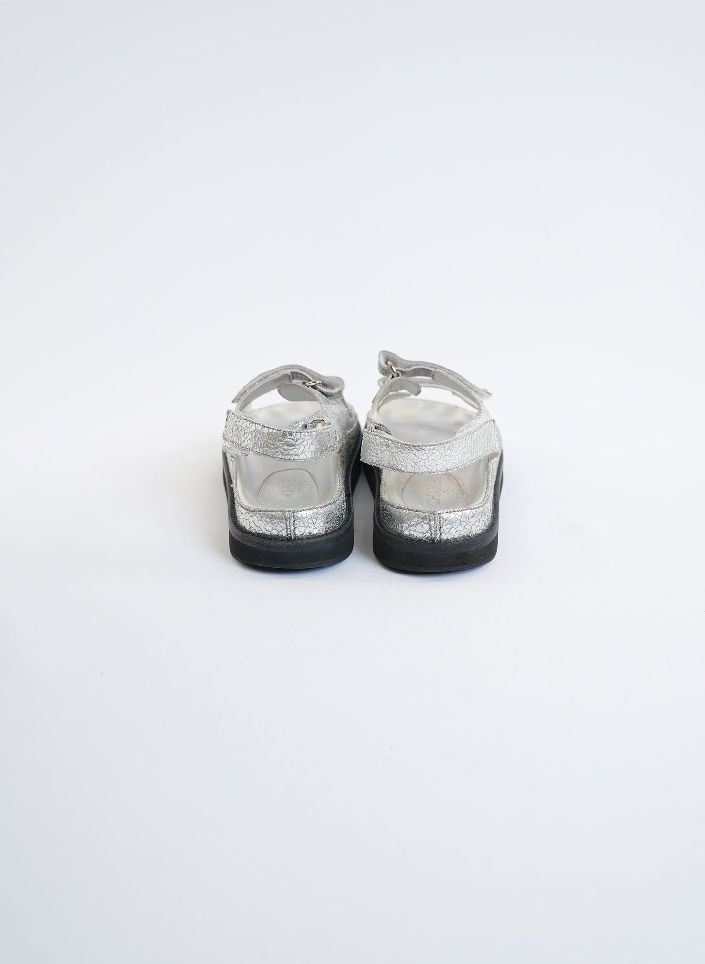 Chanel Metallic Silver CC Dad Sandal