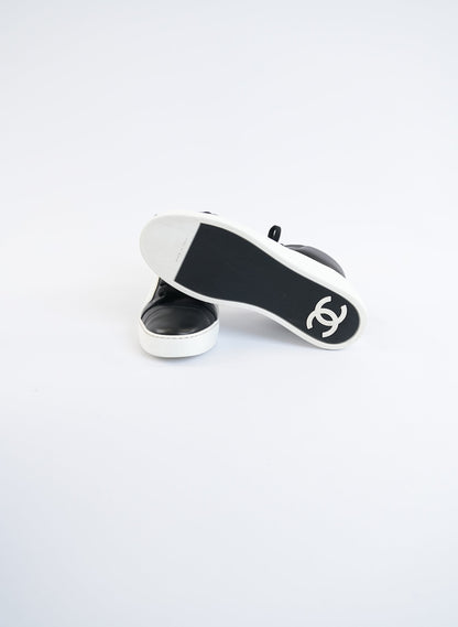 Chanel CC Mid Top Calfskin Sneakers