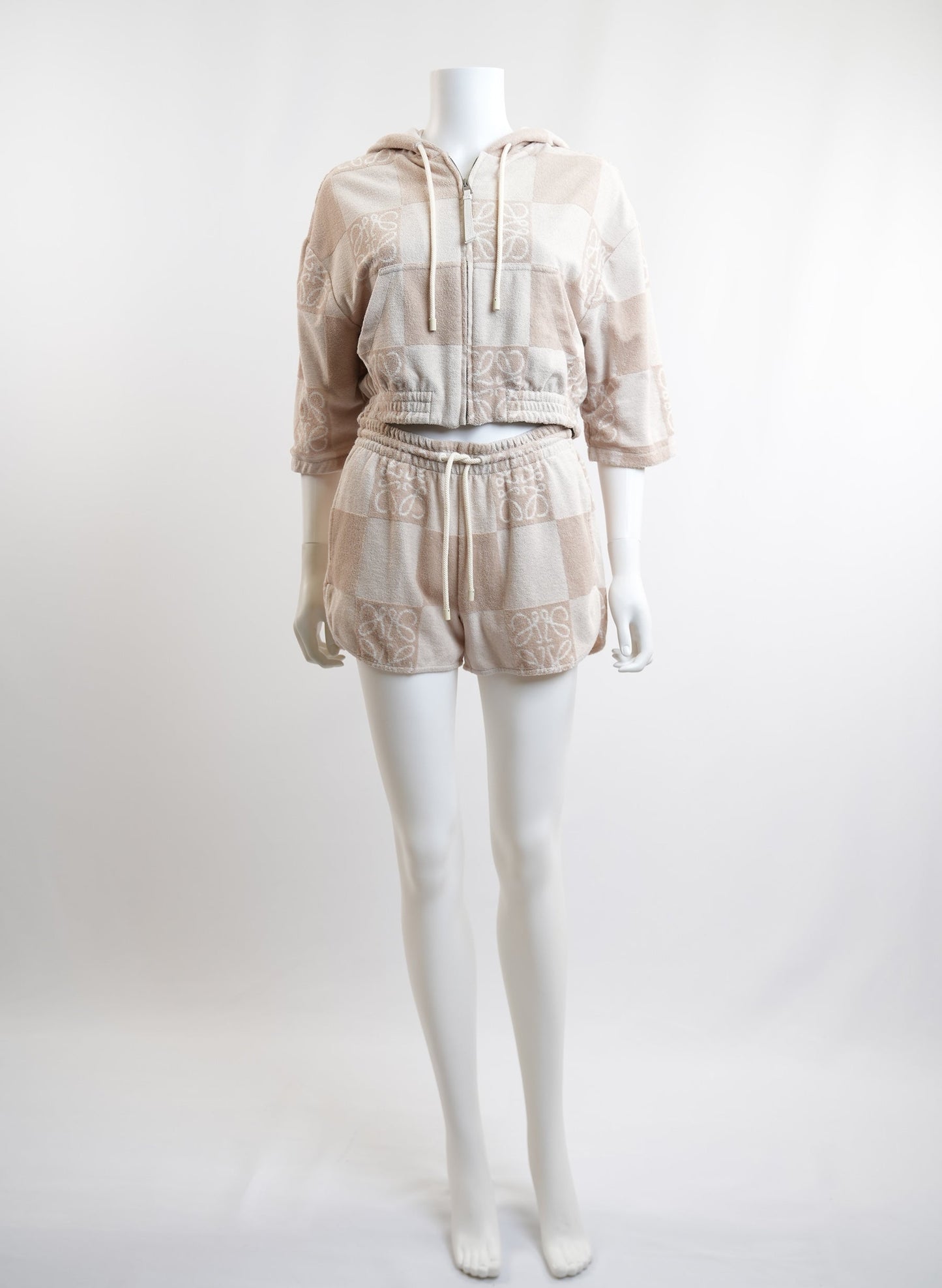 Loewe Anagram Checkered Cotton Blend Hoodie Set