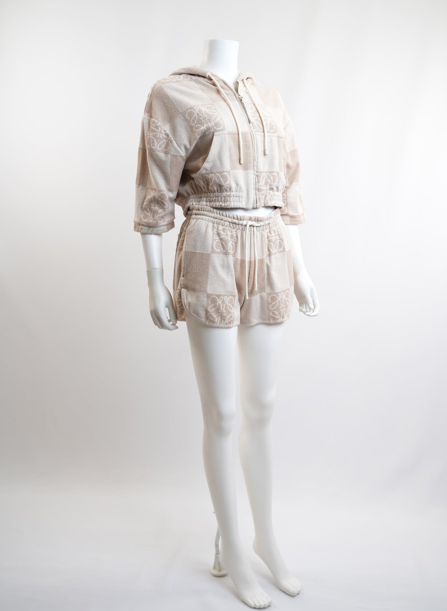 Loewe Anagram Checkered Cotton Blend Hoodie Set