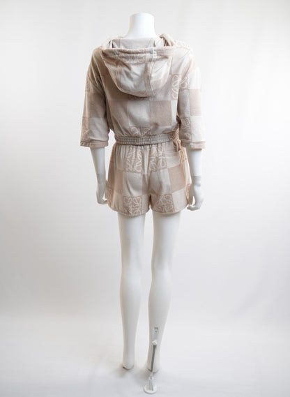 Loewe Anagram Checkered Cotton Blend Hoodie Set