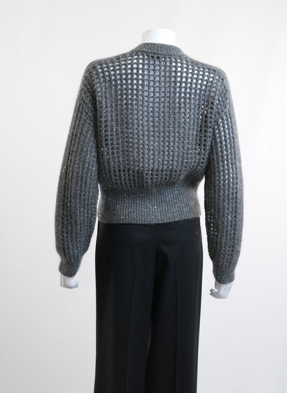 Brunello Cucinelli Grey Button Down Sweater