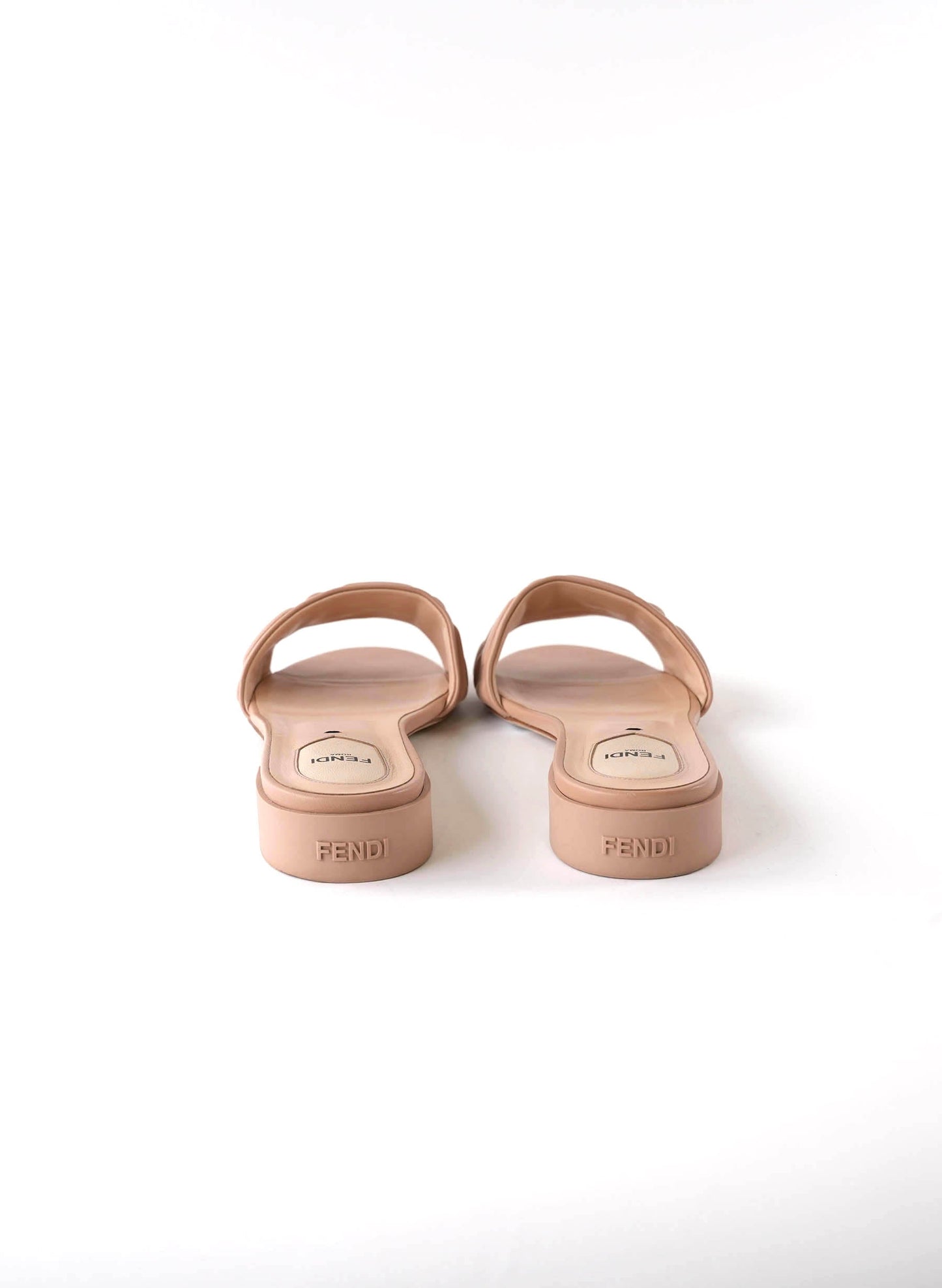 Fendi FF Leather Embossed Sandal