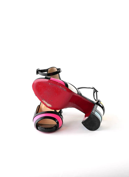 Christian Louboutin Mondiri Colorblock Patent Leather Sandals