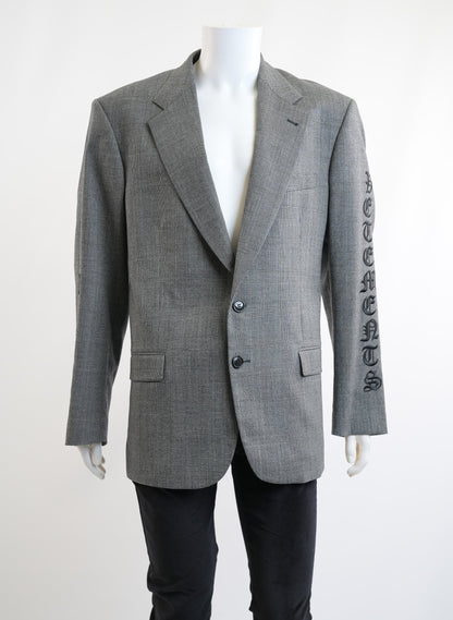 Vetements Gray Houndstooth Printed Gothic Blazer