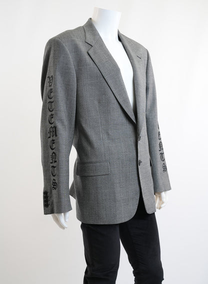 Vetements Gray Houndstooth Printed Gothic Blazer