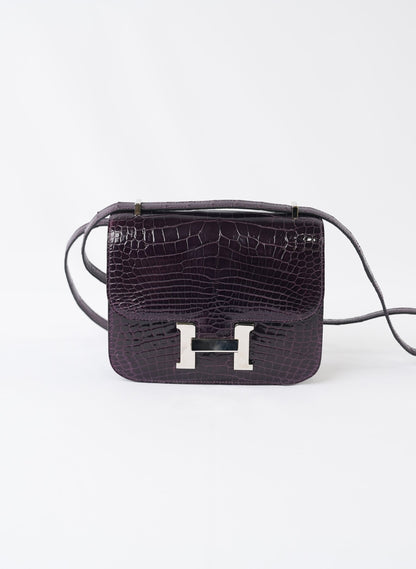 Hermès Constance Blue Marine Alligator Palladium Hardware