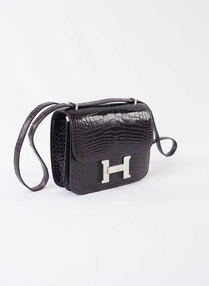 Hermès Constance Blue Marine Alligator Palladium Hardware