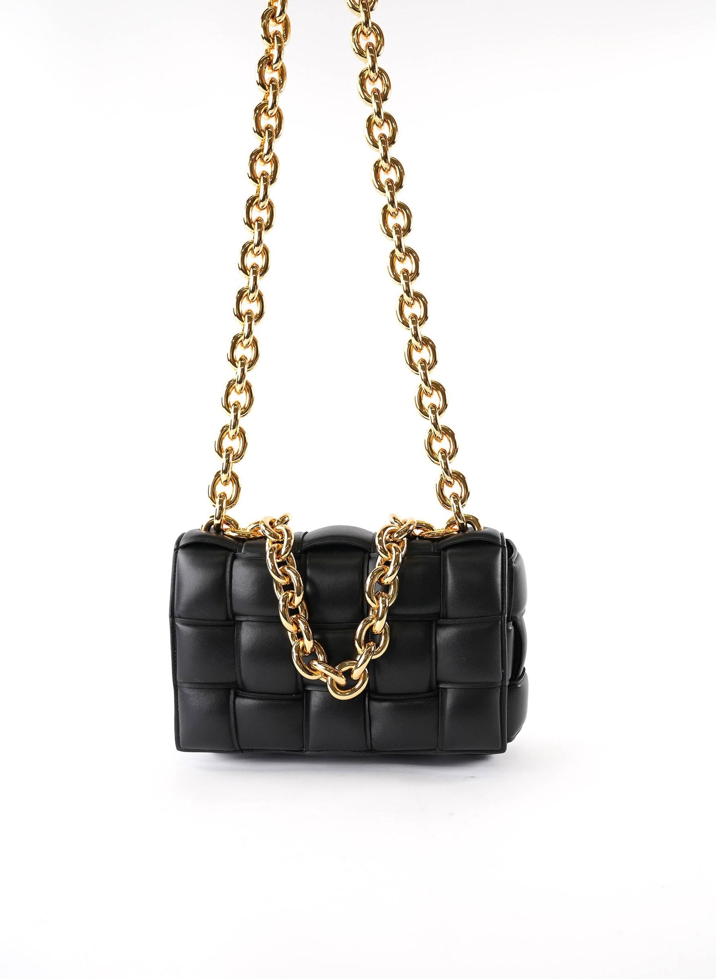 Bottega Veneta Lambskin Maxi Intrecciato Padded Chain Cassette Crossbody Bag