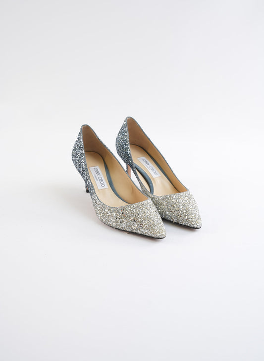 Jimmy Choo Romy 60 Silver Pumps