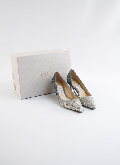 Jimmy Choo Romy 60 Silver Pumps