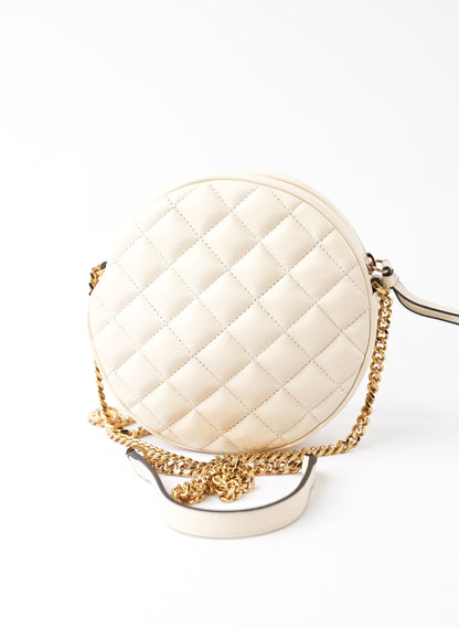 Versace Nappa Quilted La Medusa Round Camera Crossbody