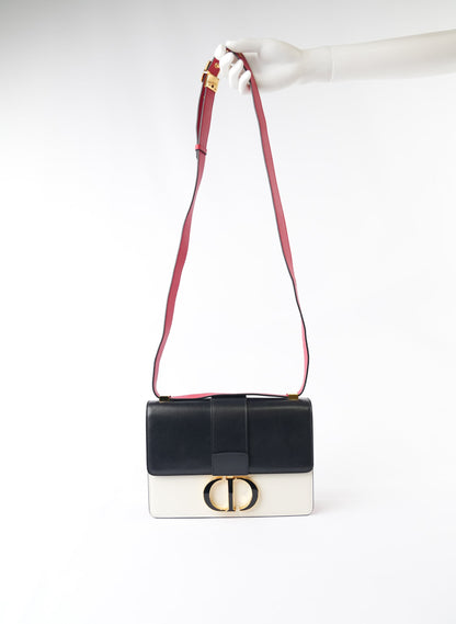 Christian Dior Box Calfskin Tri-Color 30 Montaigne Flap Bag