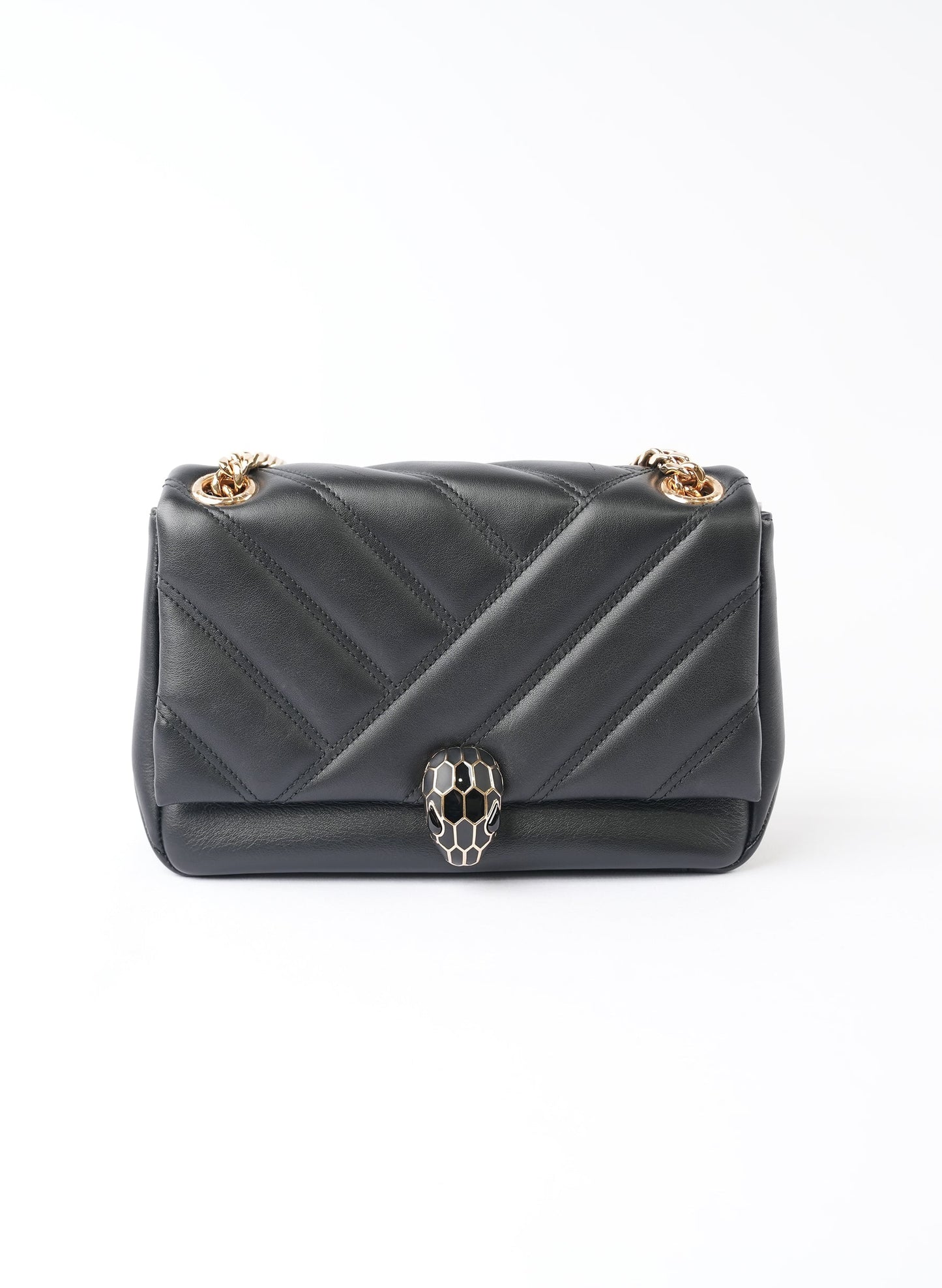 Bvlgari Serpenti Forever Black Leather Handbag