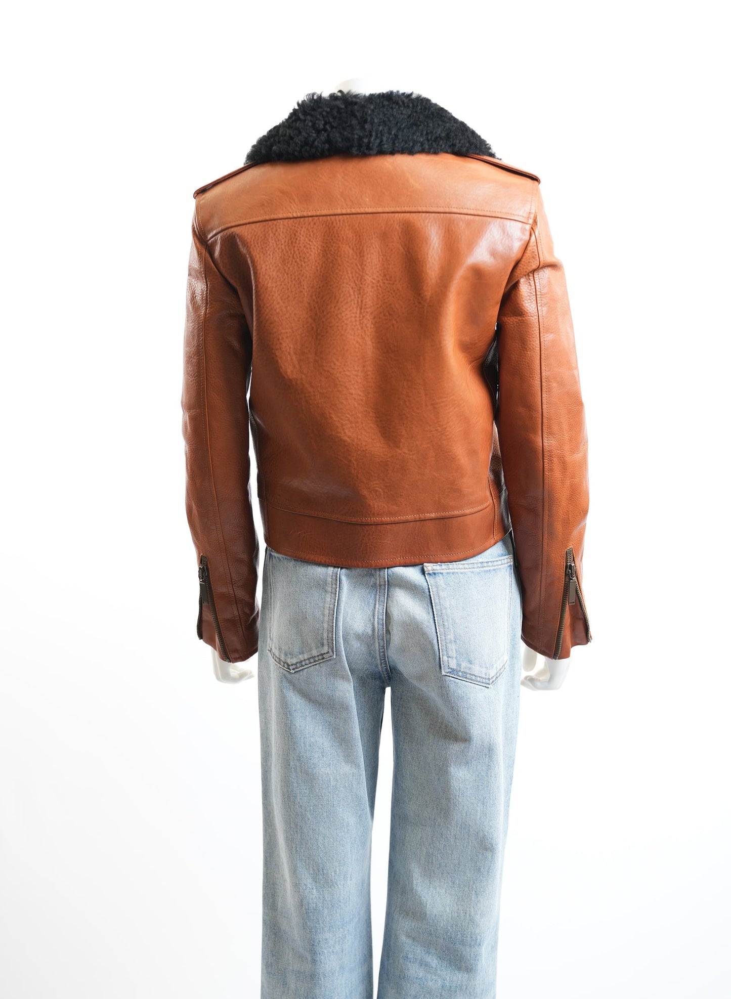 Saint Laurent Brown Motorcycle Jacket