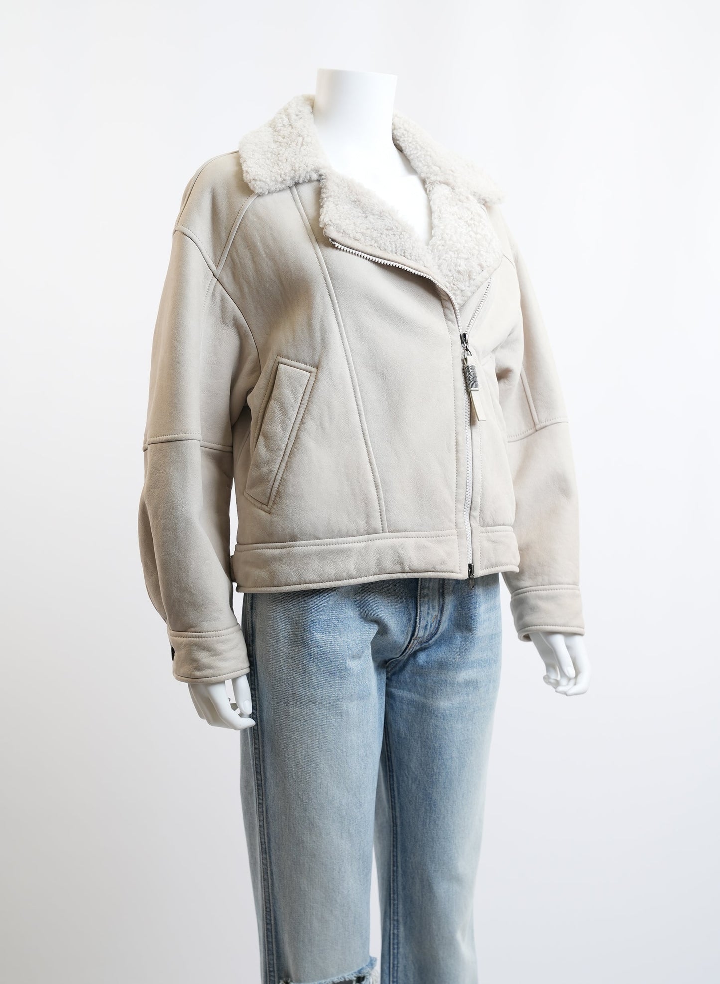 Brunello Cucinelli Shearling Biker Jacket