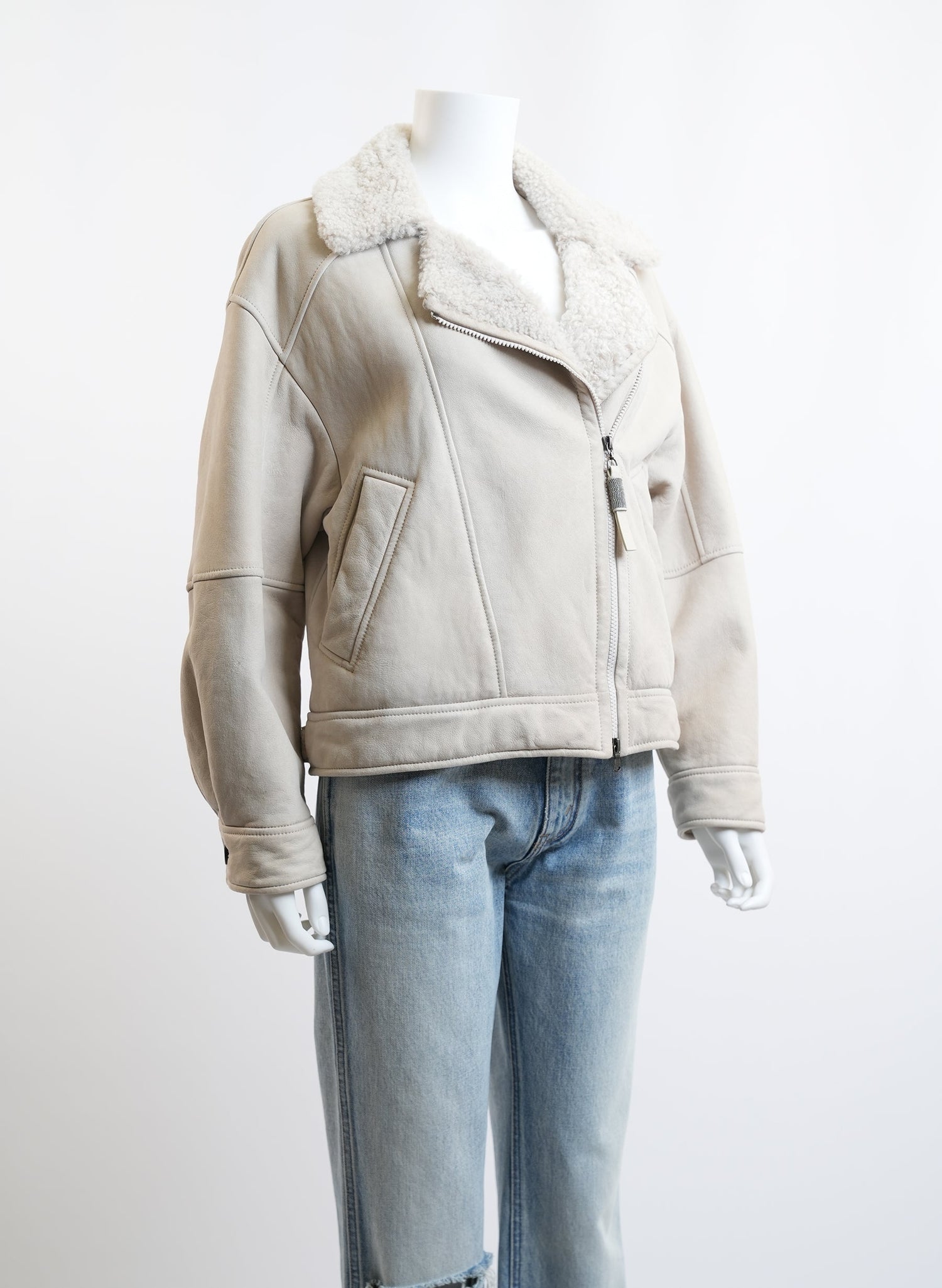 Brunello Cucinelli Shearling Biker Jacket