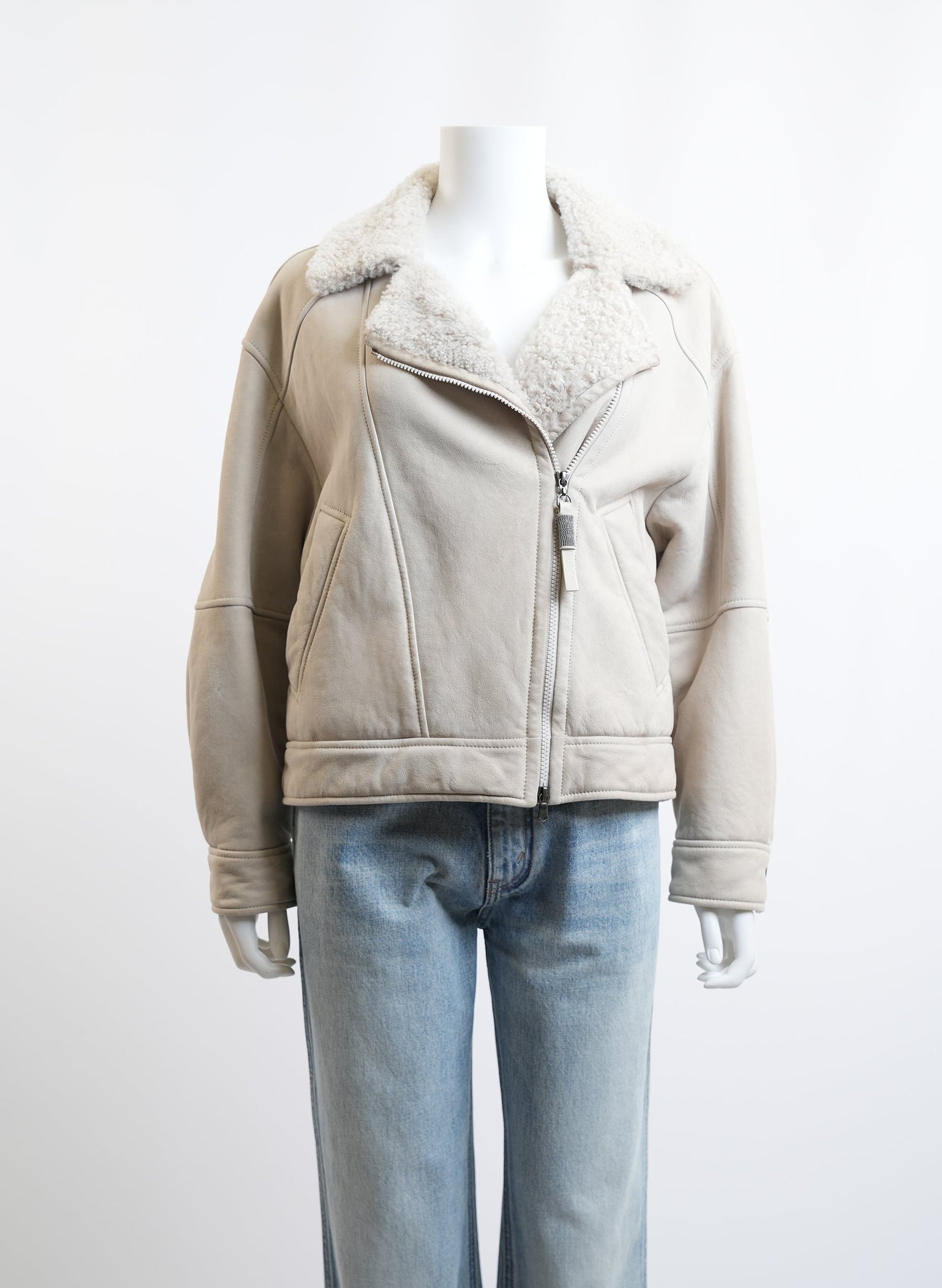 Brunello Cucinelli Shearling Biker Jacket