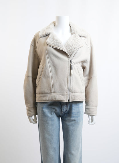 Brunello Cucinelli Shearling Biker Jacket