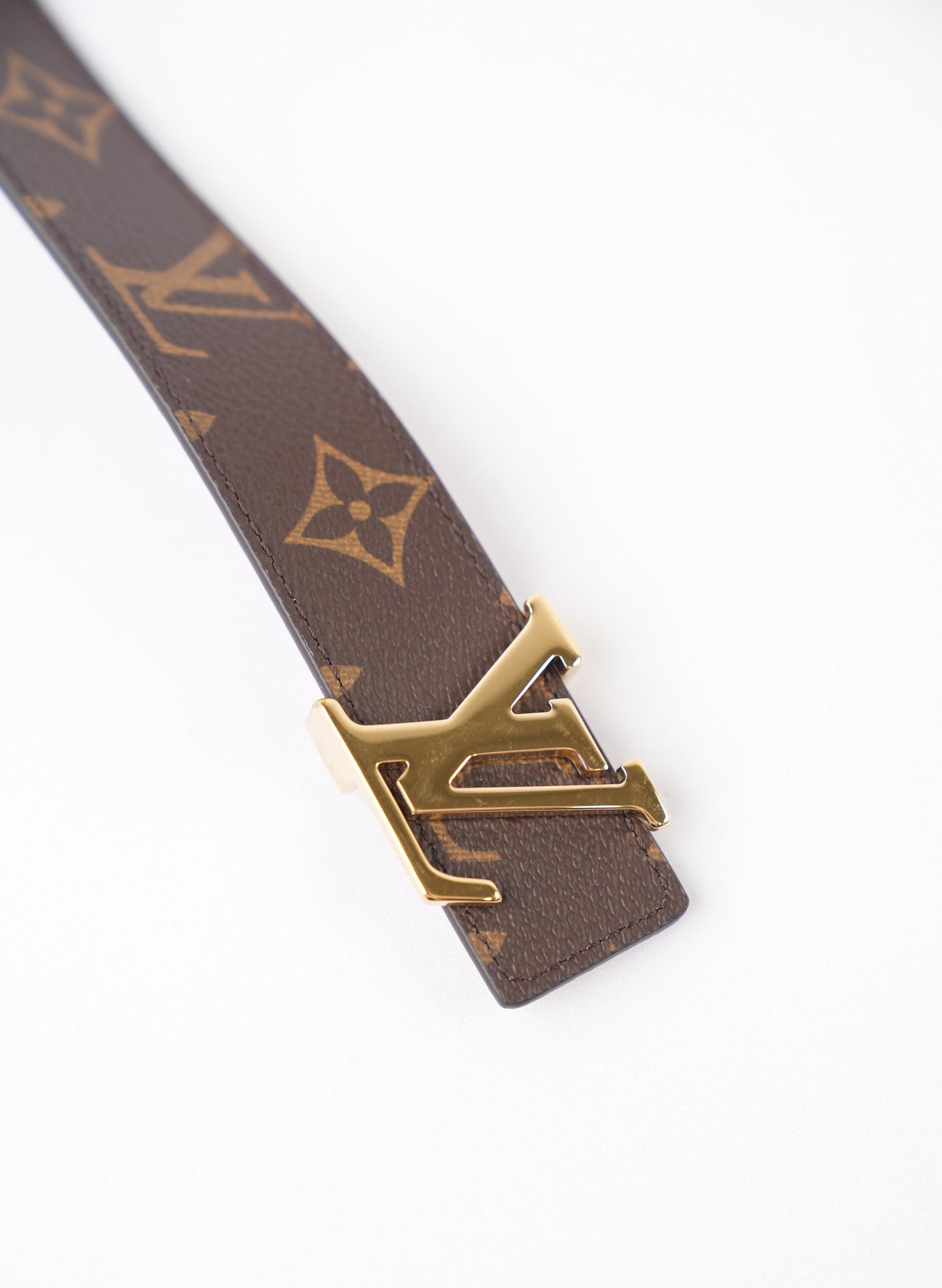 Louis Vuitton Calfskin Monogram LV Initials Reversible Belt