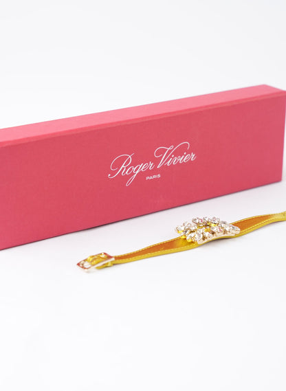 Roger Vivier Leather & Rhinestone Buckle Bracelet
