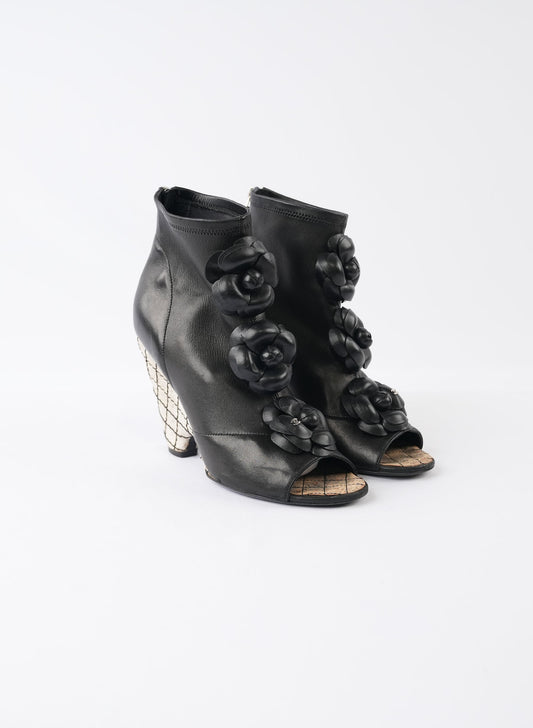 Chanel Interlocking CC Logo Lace-Up Boots