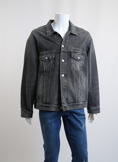 Balenciaga Smiley Face Denim Jacket