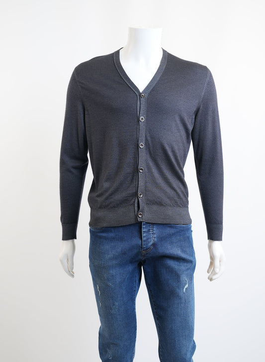 Kiton Button Down Grey Sweater