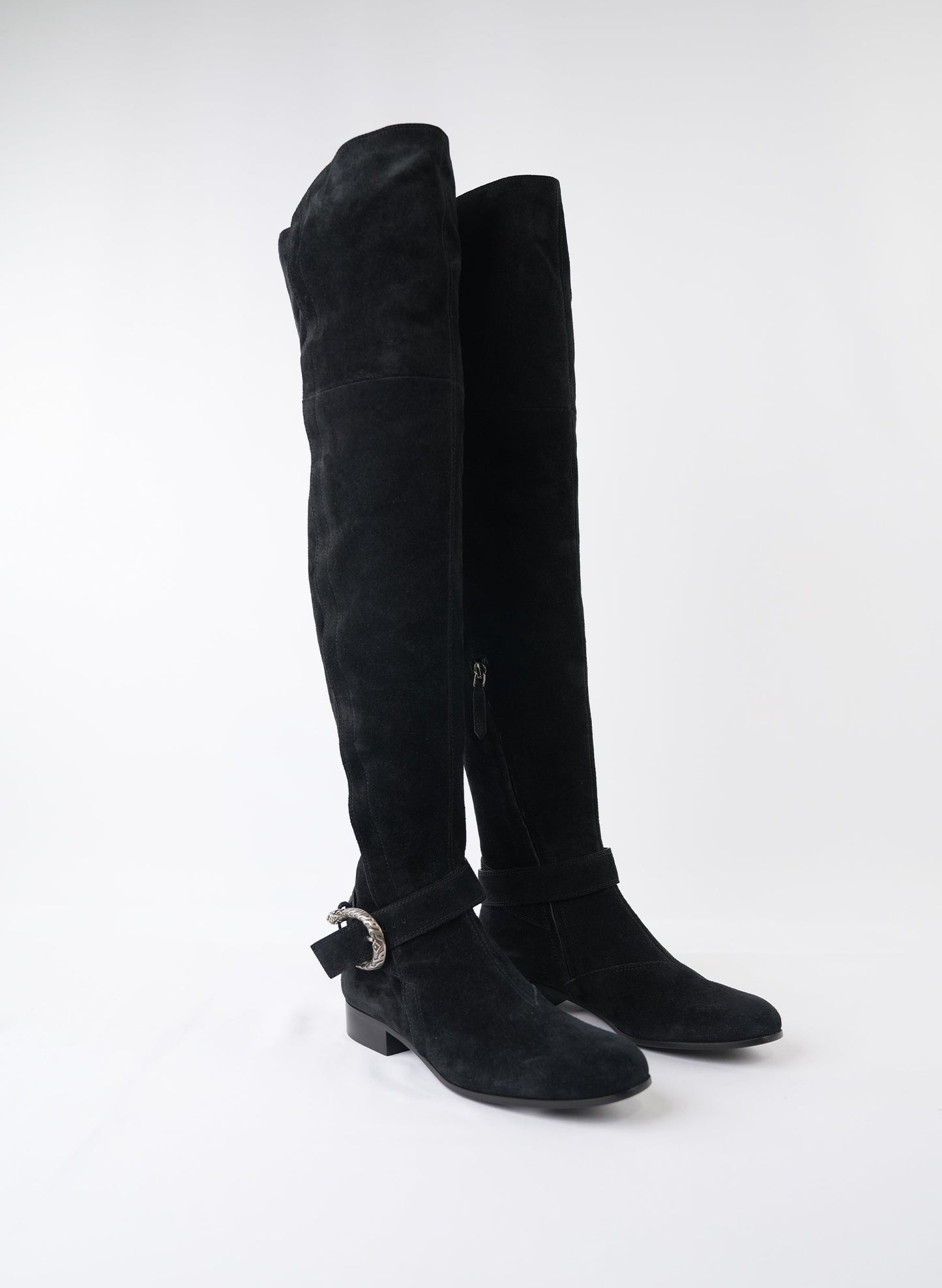 Gucci Black Suede Over The Knee Boots