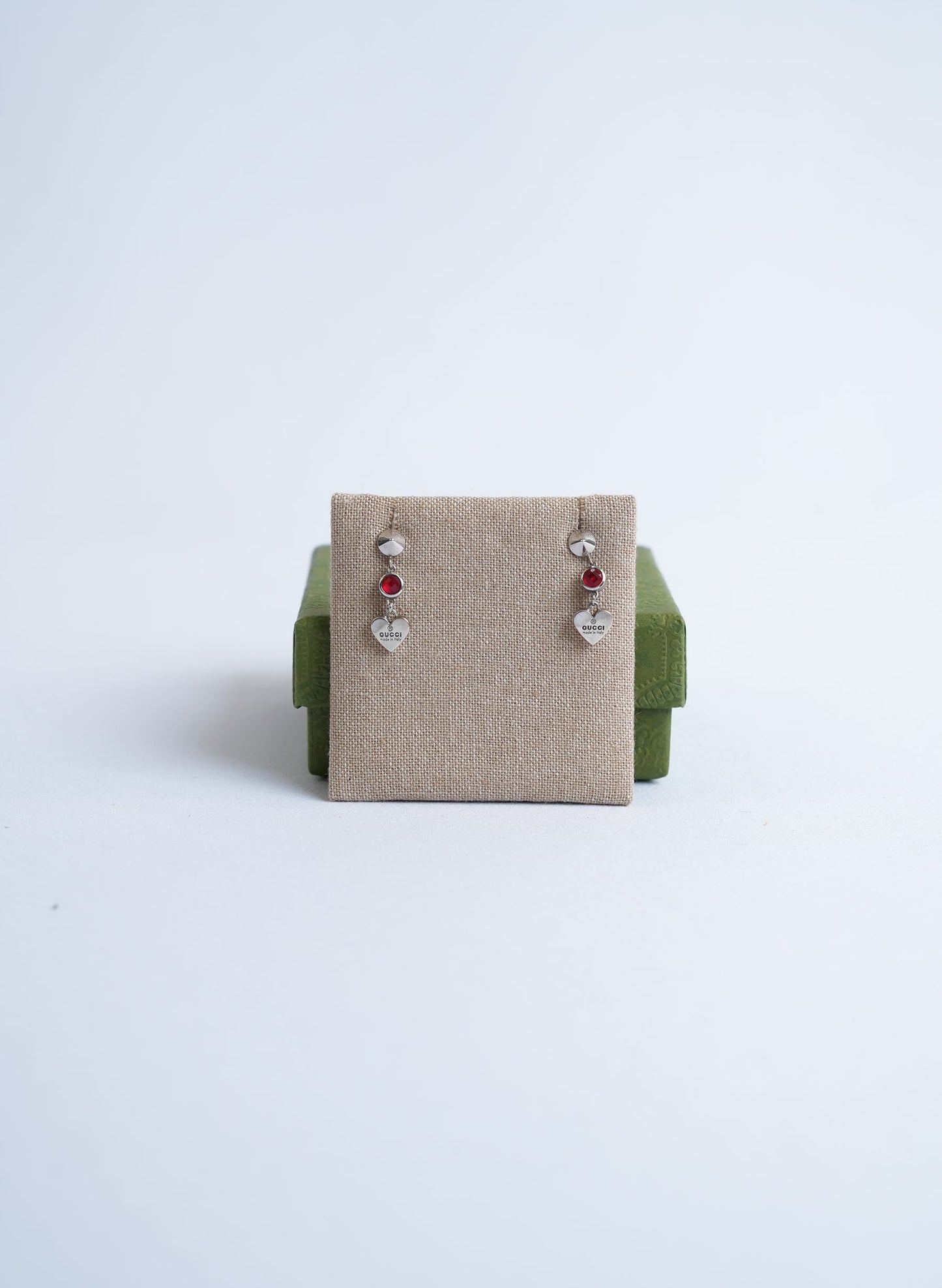 Gucci Red Stud Heart Earrings