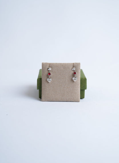 Gucci Red Stud Heart Earrings