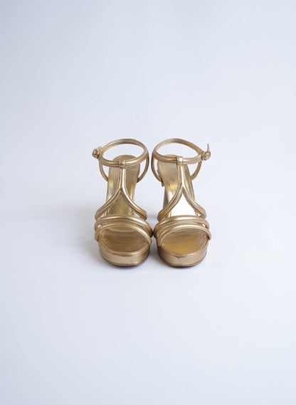 Chanel Gold Heels