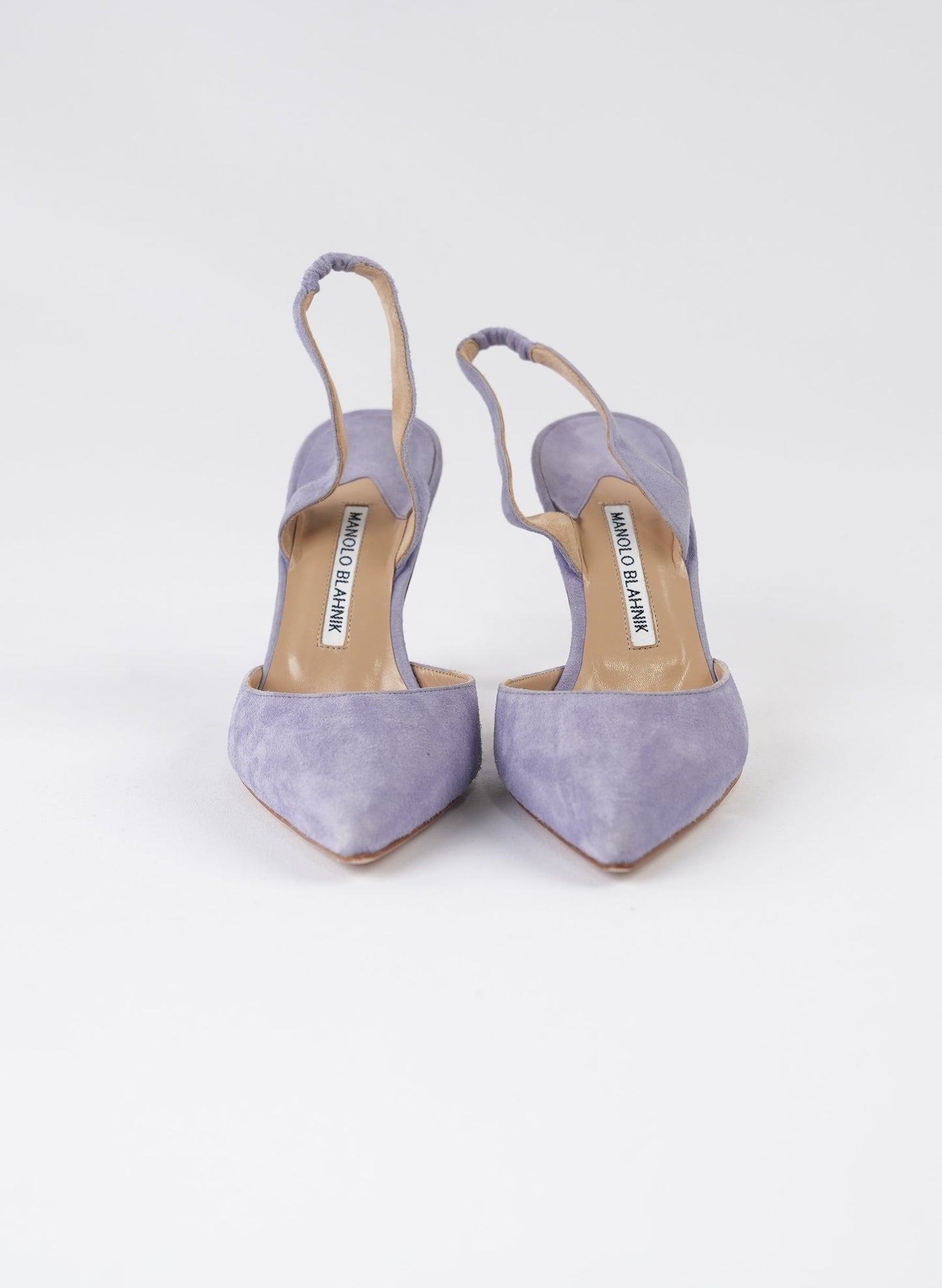 Manolo Blahnik Purple Suede Slingback Heels