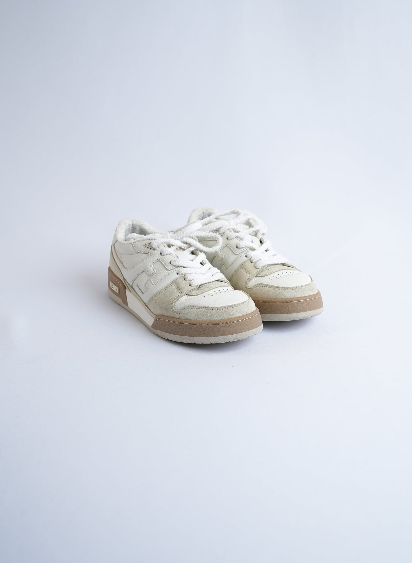 Fendi Match Leather White Sneakers