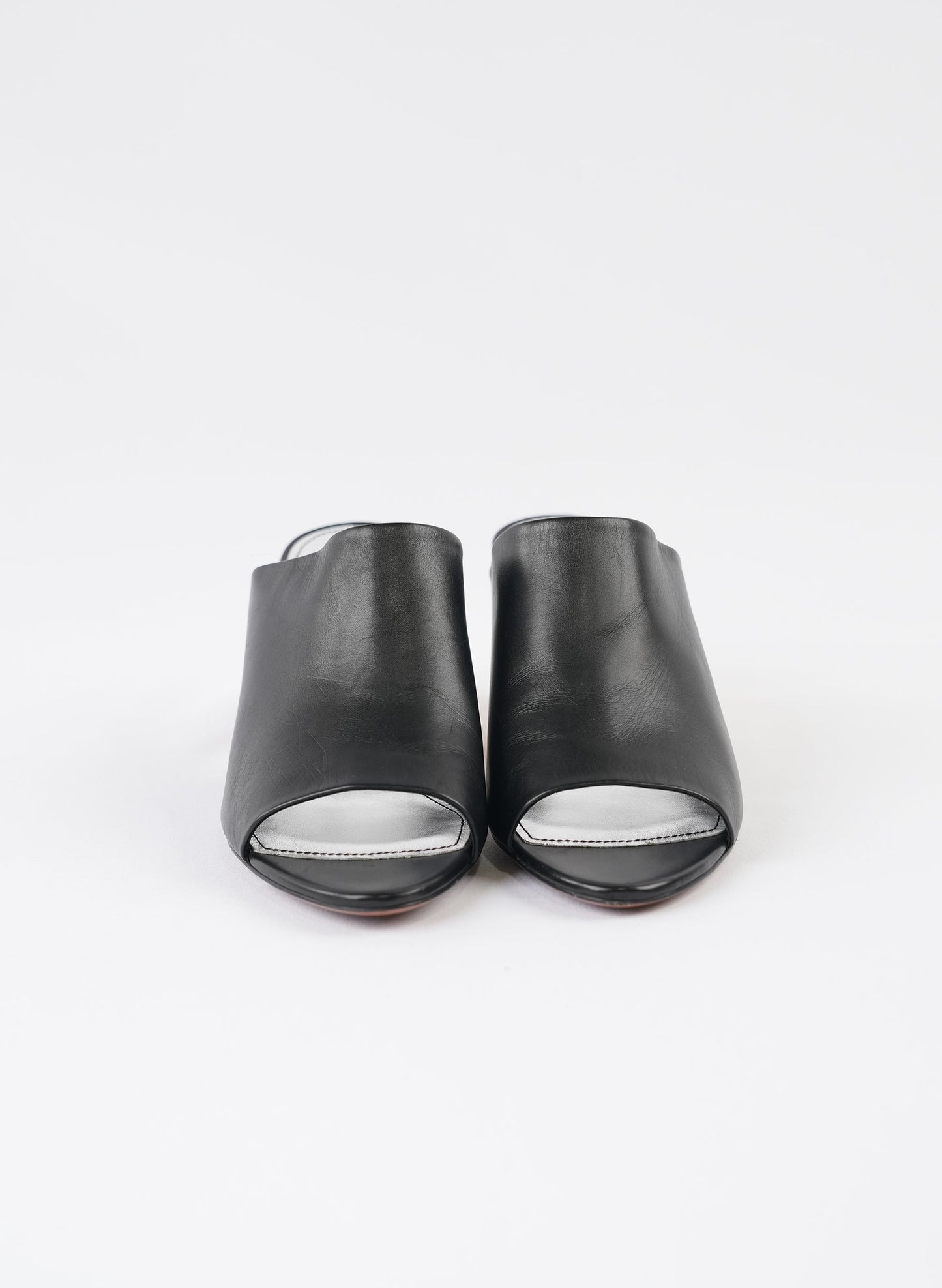 Givenchy Black Leather Triangle Mules